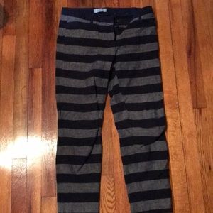 Striped cotton and linen pants